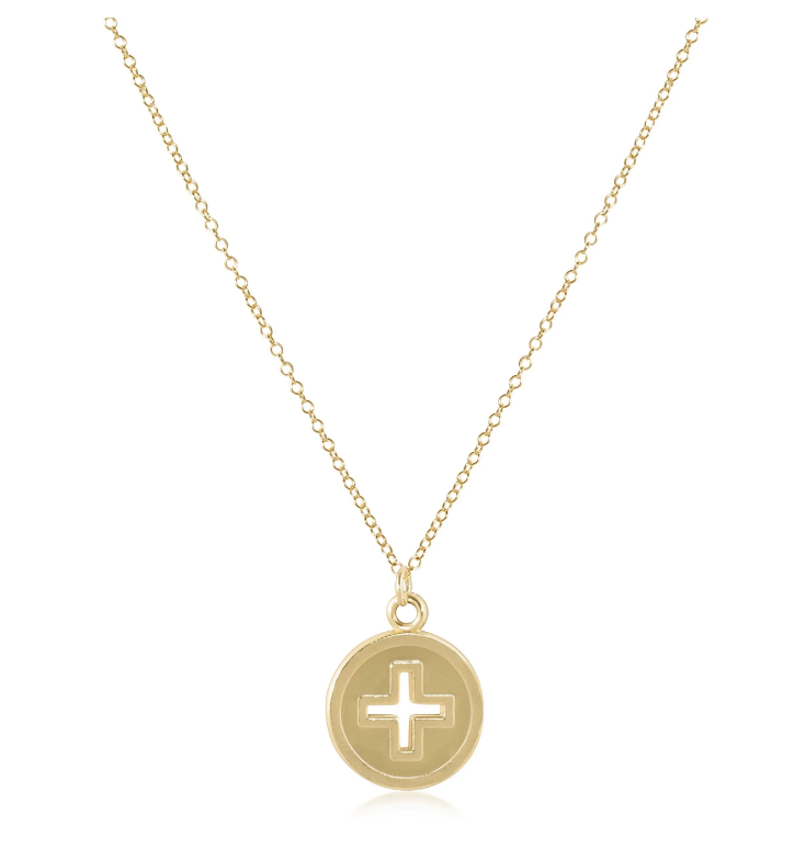 eGirl 14" Signature Cross Disc Necklace "Gold"