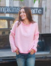 Eliza Crew Sweater "Conch/Pink"