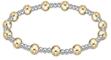 Classic Sincerity Pattern 5mm Bead Bracelet - Mixed Metal