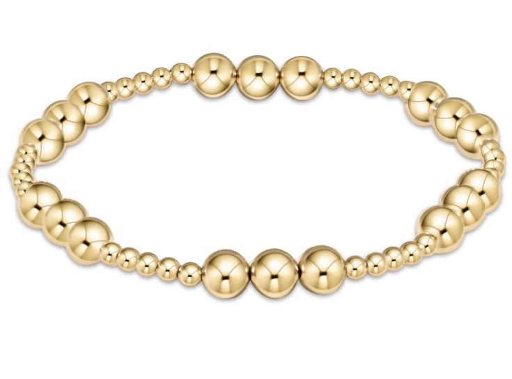 Classic Joy Pattern 5mm Bead Bracelet - Gold