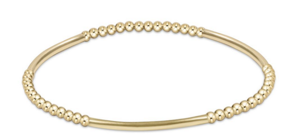 Bliss Bar Gold Pattern 2.5mm Bead Bracelet - Gold