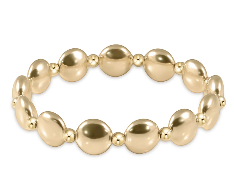 Honesty Gold Grateful Pattern 10mm Bead Bracelet