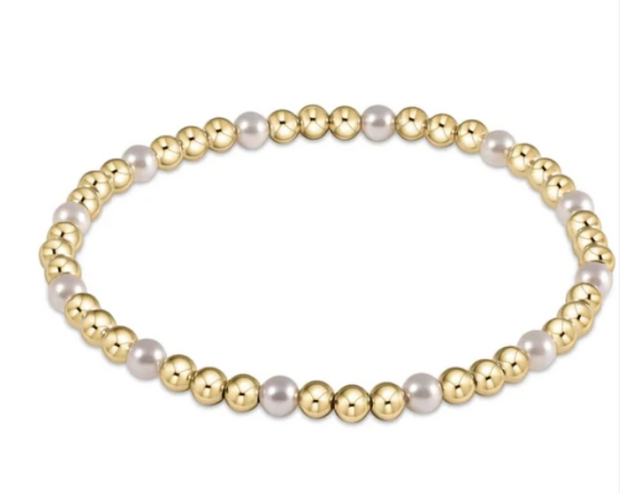 Classic Sincerity Pattern 4mm Bracelet - Pearl