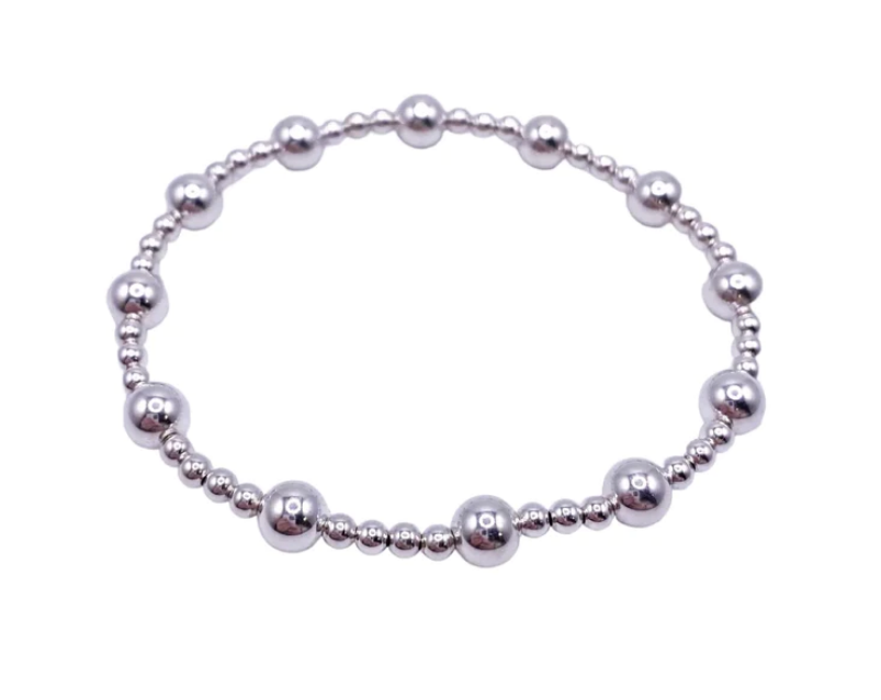 Classic Sincerity Pattern 6mm Bead Bracelet - Sterling
