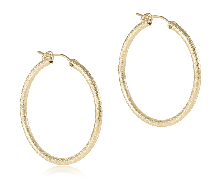 Round Gold 1.25" Hoop - Textured
