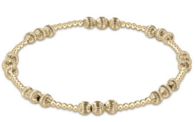 Dignity Joy Pattern 4mm Bead Bracelet - Gold