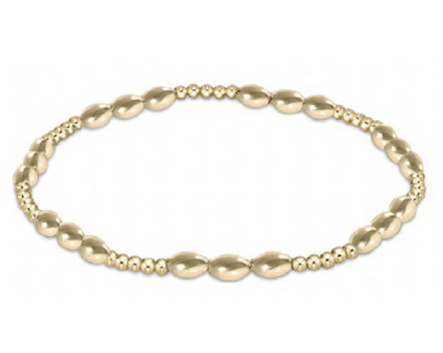 Extends - Harmony Joy Pattern 2mm Bead Bracelet - Gold