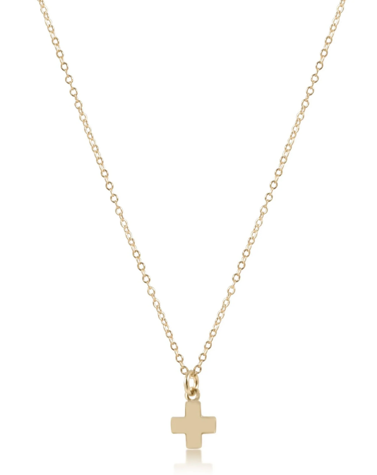 egirl 14" Necklace Gold - Signature Cross Small Gold Charm