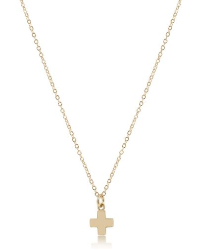 Egirl 14" Signature Cross Small Charm Necklace "Gold"