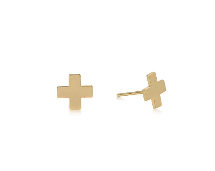 Signature Cross Stud - Gold