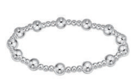 Extends - Classic Sincerity Pattern 6mm Bead Bracelet - Sterling