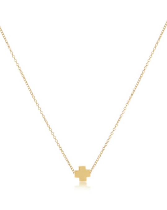 16" Necklace Gold - Signature Cross Gold