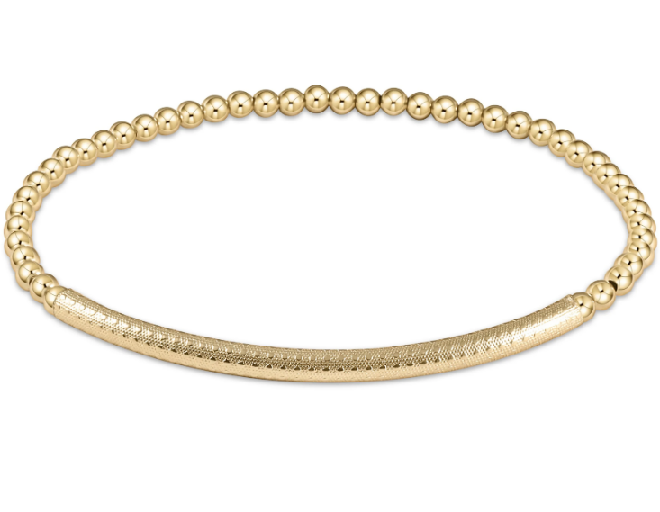 Extends - Bliss Bar Textured 3mm Bead Bracelet - Gold