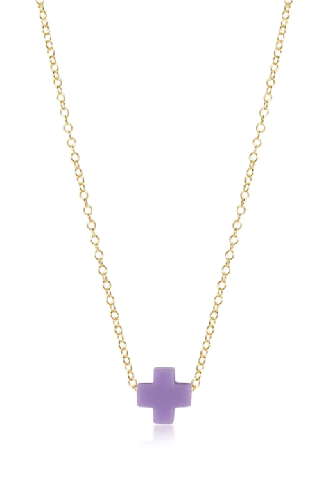 egirl 14" Necklace Gold - Signature Cross Purple