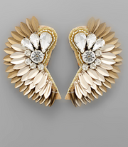 Ombre Jeweled Wing Earrings
