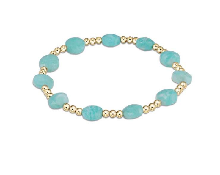 Extends - Admire Gold 3mm Bead Bracelet - Amazonite