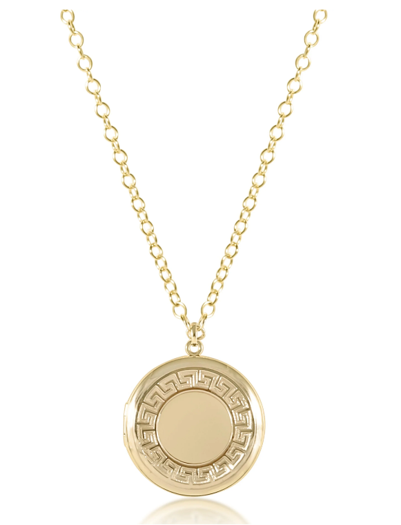 18" Necklace Gold - Cherish Medium Locket - Gold