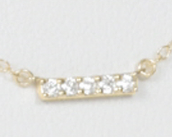 14kt Gold and Diamond Significance Bar Necklace - Five