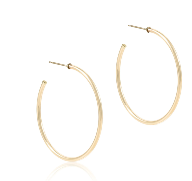 Round Gold 1.75" Post Hoop - 2mm - Smooth