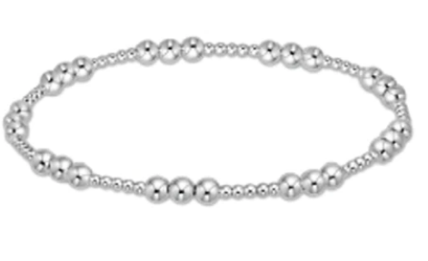 Classic Joy Pattern 4mm Bead Bracelet - Sterling