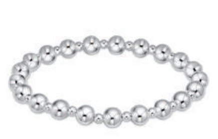 Extends - Classic Grateful Pattern 6mm Bead Bracelet - Sterling