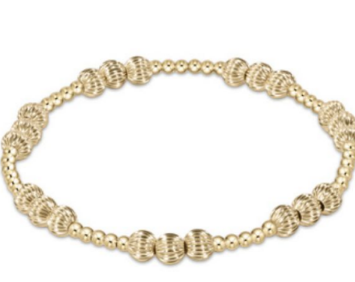 Dignity Joy Pattern 5mm Bead Bracelet - Gold