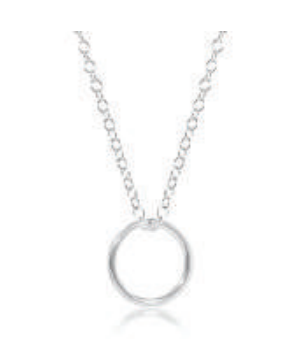 16" Necklace Sterling - Halo Sterling Charm