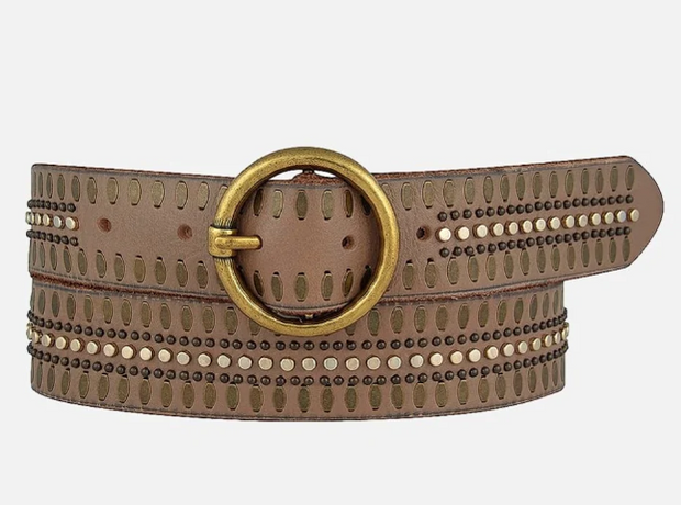 Soraya Studded Belt "Taupe"