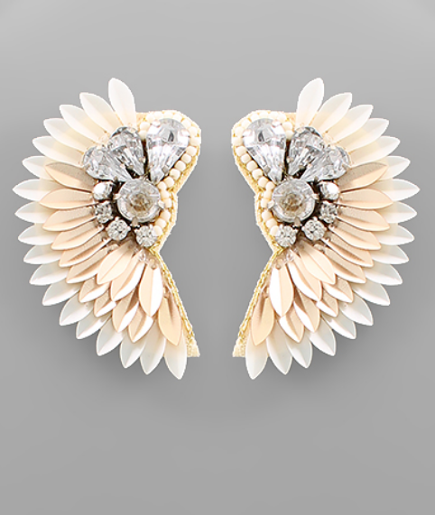 Ombre Jeweled Wing Earrings