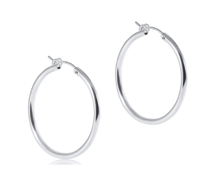 Round Sterling 1.25" Hoop - Smooth