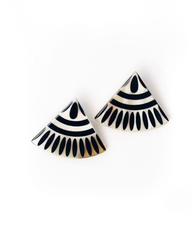 Navy Tile Earrings