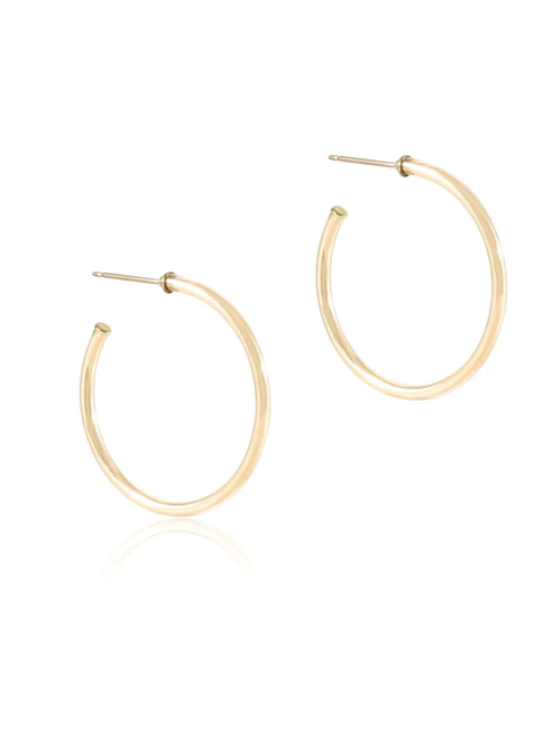 Round Gold 1.25" Post Hoop - 2mm - Smooth