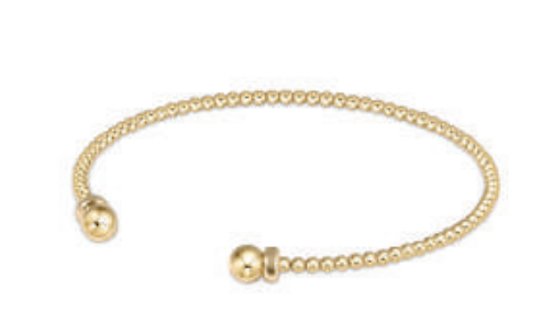 Classic Gold 2mm Bead Cuff - Gold