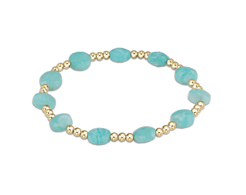 Admire Gold 3mm Bead Bracelet - Amazonite