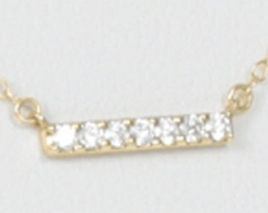 14kt Gold and Diamond Significance Bar Necklace - Seven