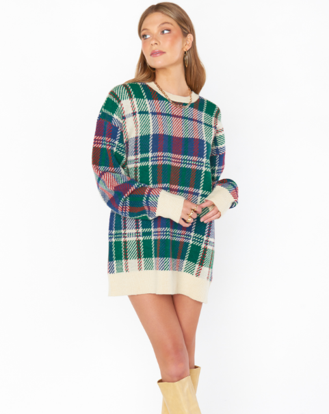Ember Tunic Sweater "Holiday Plaid"