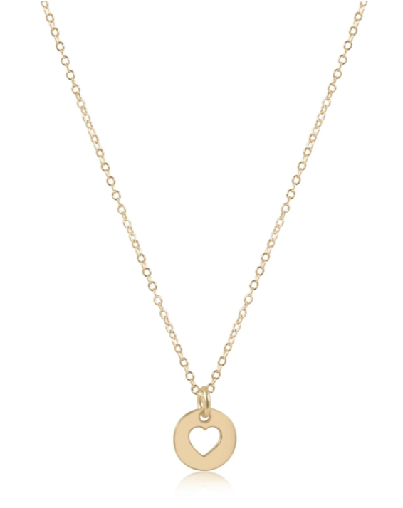 16" Necklace Gold - Love Small Gold Disc