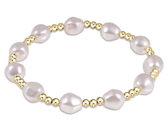 Extends - Admire Gold 3mm Bead Bracelet - Pearl