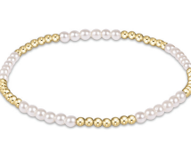 Classic Blissful Pattern 2.5mm Bead Bracelet - 3mm Pearl