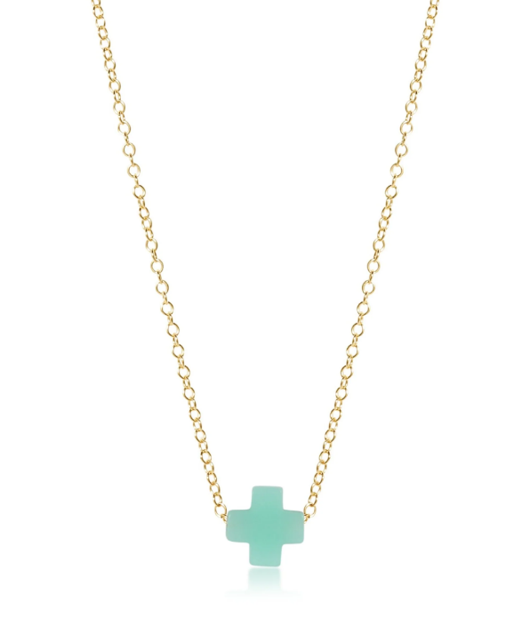 Egirl 14" Necklace Gold - Signature Cross Mint