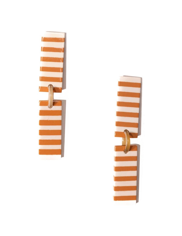 Isabella Tan Striped Earrings