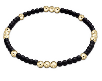 Worthy Pattern 3mm Bead Bracelet - Matte Onyx