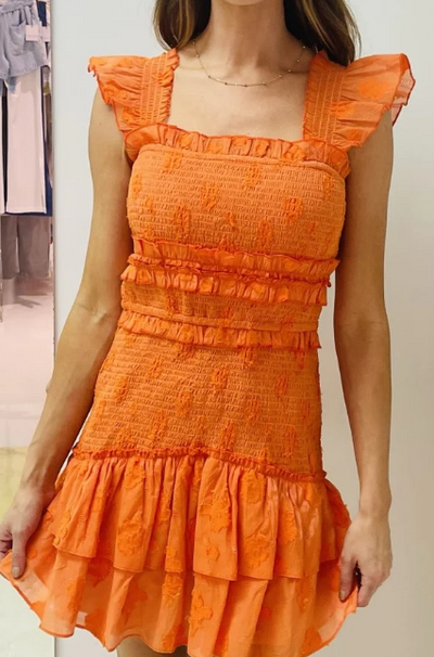 Cia Ruffle Mini Dress "Orange"