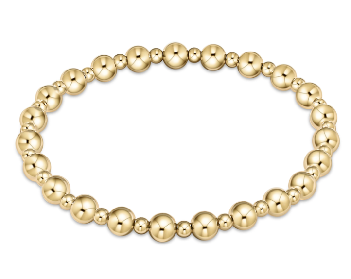 Classic Grateful Pattern 5mm Bead Bracelet - Gold