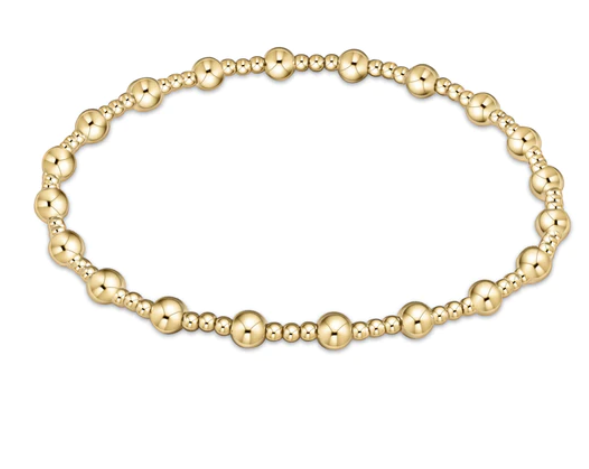 Extends - Classic Sincerity Pattern 4mm Bead Bracelet - Gold