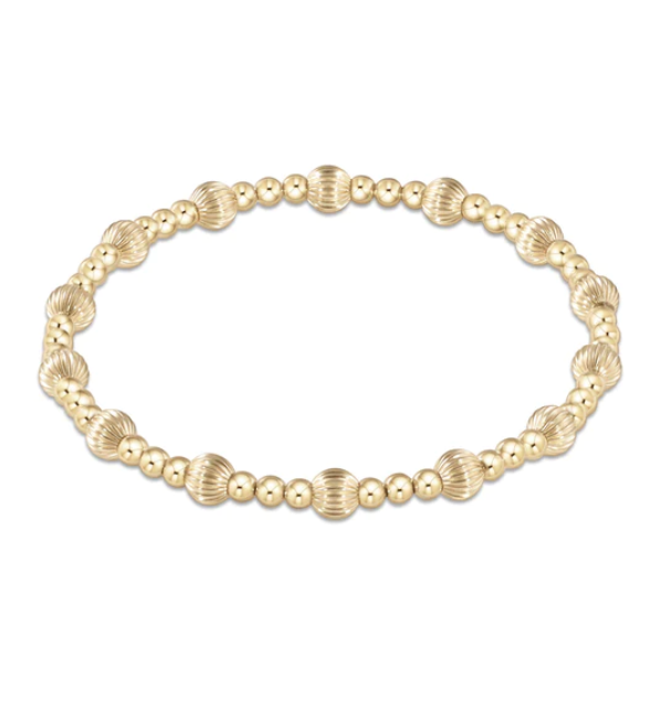 Extends - Dignity Sincerity Pattern 5mm Bead Bracelet - Gold