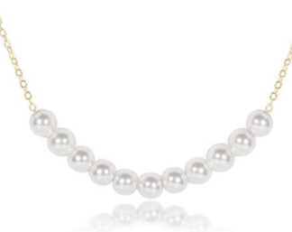 16" Necklace Gold - Classic Beaded Bliss - 4mm Pearl