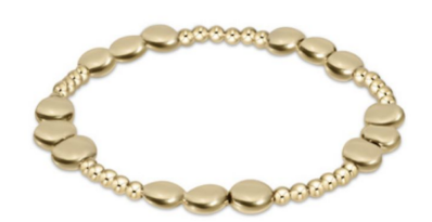 Honesty Joy Pattern 6mm Bead Bracelet - Gold