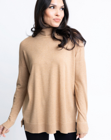 Solid Turtleneck Sweater Tunic "Camel"