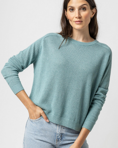 Saddle Sleeve Pullover Sweater "Sea Blue"
